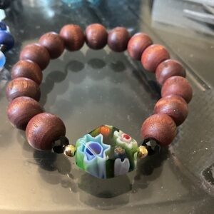 Men’s Brown Wood Agate Bracelet 🤎